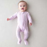 Bamboo Zippered Footie - Thistle