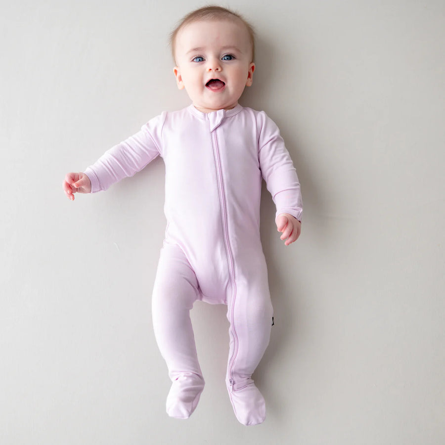 Bamboo Zippered Footie - Thistle