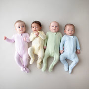 Bamboo Zippered Footie - Thistle