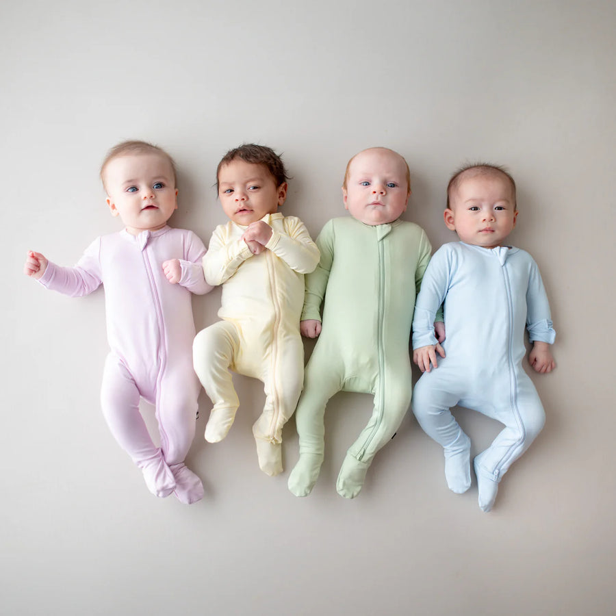 Bamboo Zippered Footie - Thistle