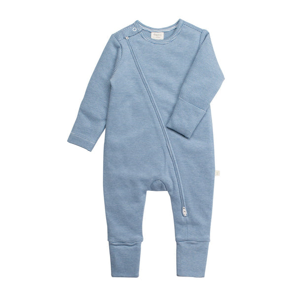 Long Sleeve Zipsuit - Faience Stripes