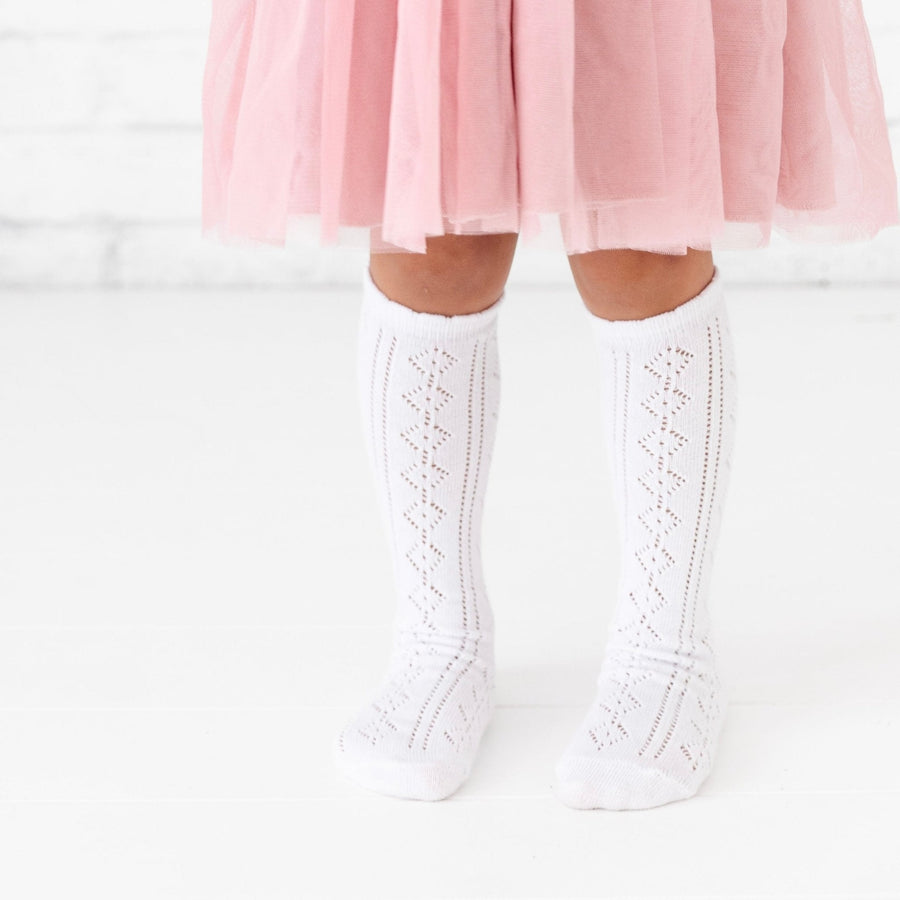 Scalloped Knee High Socks  - Various Colors and Sizes