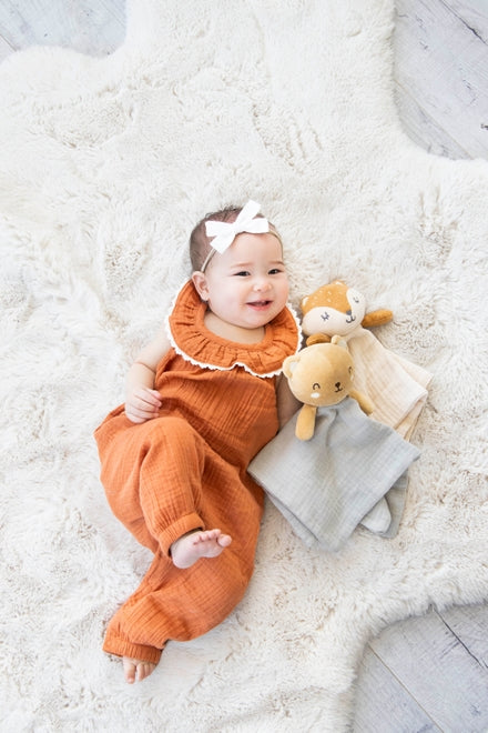 Bear Snuggle Blanket - Organic Cotton Muslin Lovey