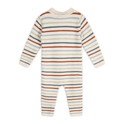Multicolor Stripe Chunky Sweater Knit Baby Jumpsuit