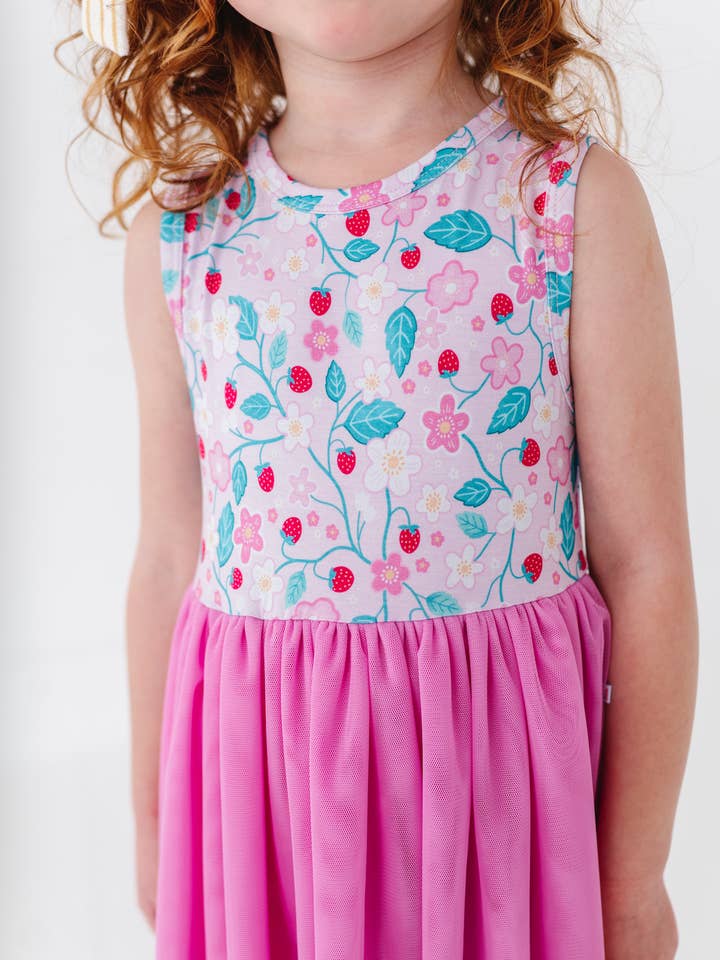 Bamboo + Tulle Dress -  Alma-Strawberry Summer