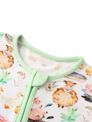 Posh TOT Farmyard Fun Bamboo Baby Convertible Zippy Romper