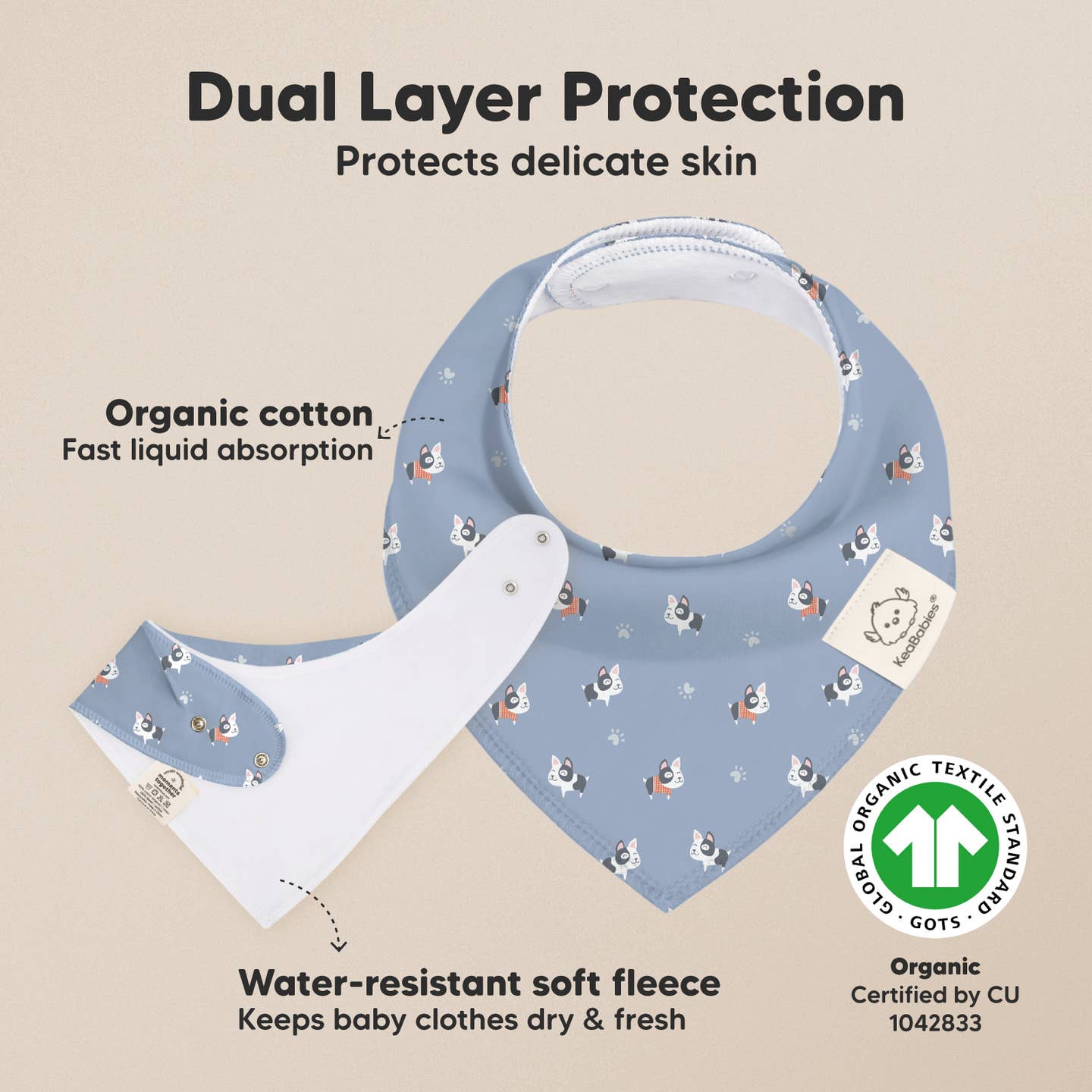 8 Pack Organic Cotton Bandana Bibs - Pets & Paws