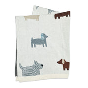 Organic Jacquard Sweater Knit Baby Blanket - Buddy Dog