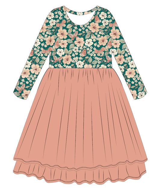 Bamboo + Tulle Dress - Juniper