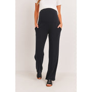 Straight Leg Maternity Terry Lounge Pants - Black