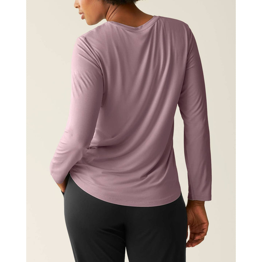 Bamboo Maternity & Nursing Long Sleeve T-Shirt - Dusty Mauve