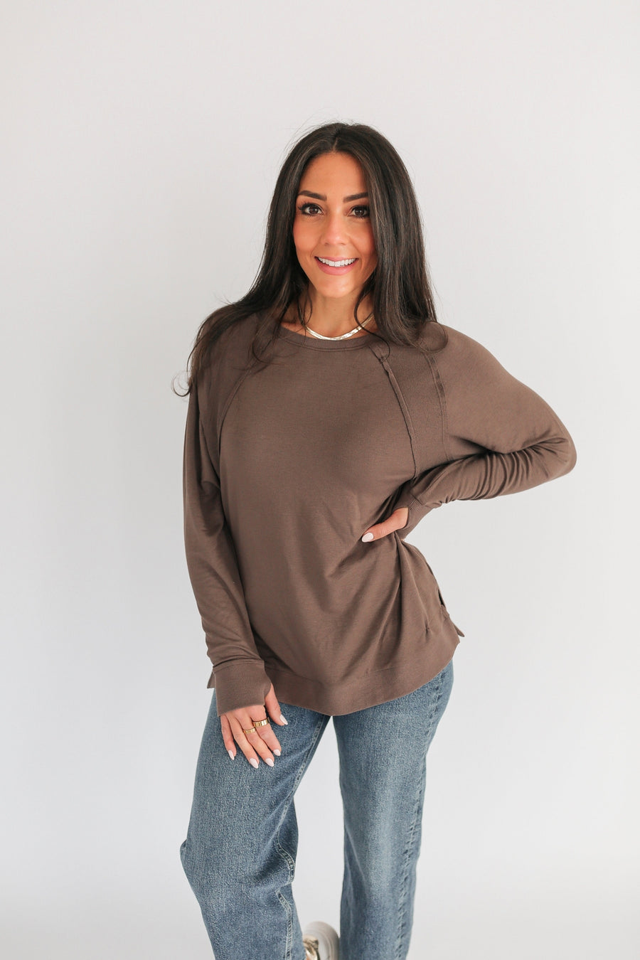 Free Flowing Lightweight Nursing Top - Cocoa