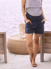Maternity Tencel Summer Shorts - Navy