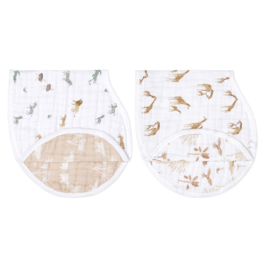 Organic Burpy Bibs (2 Pack) - Safari Dreams
