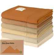 Organic 6 Pack Shea Burp Cloths - Terracotta