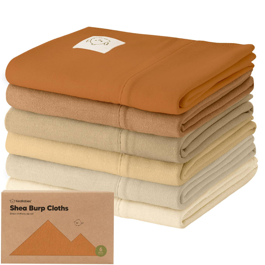 Organic 6 Pack Shea Burp Cloths - Terracotta