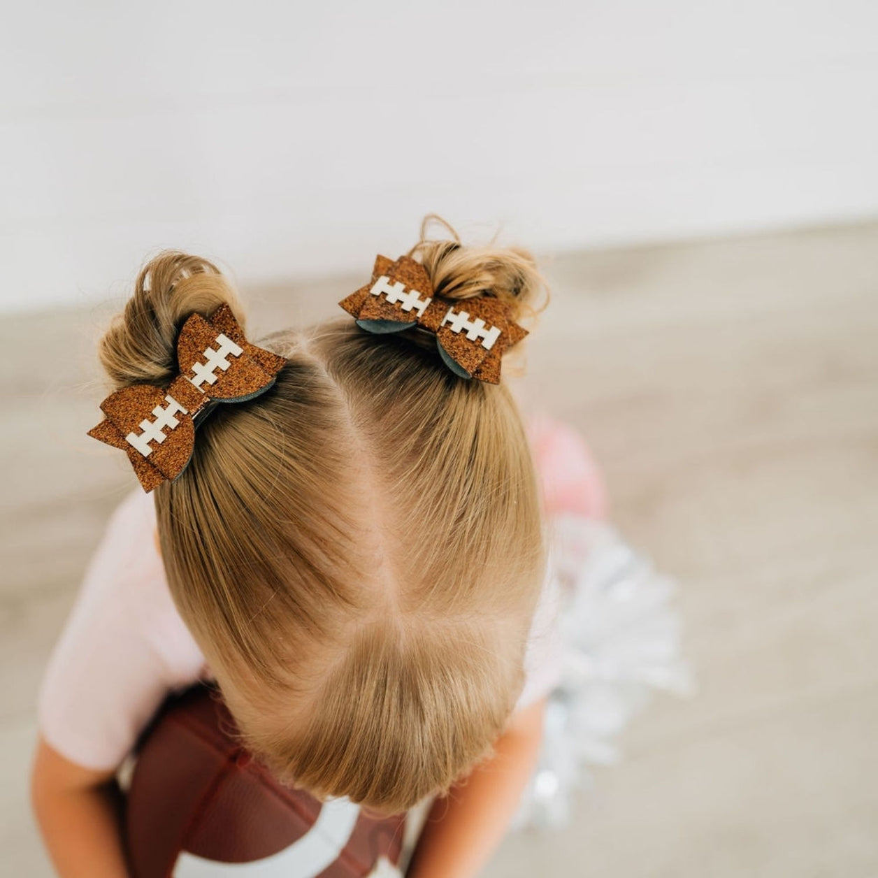 Glitter Bow Clip Set - Football Game Day