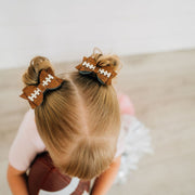 Glitter Bow Clip Set - Football Game Day