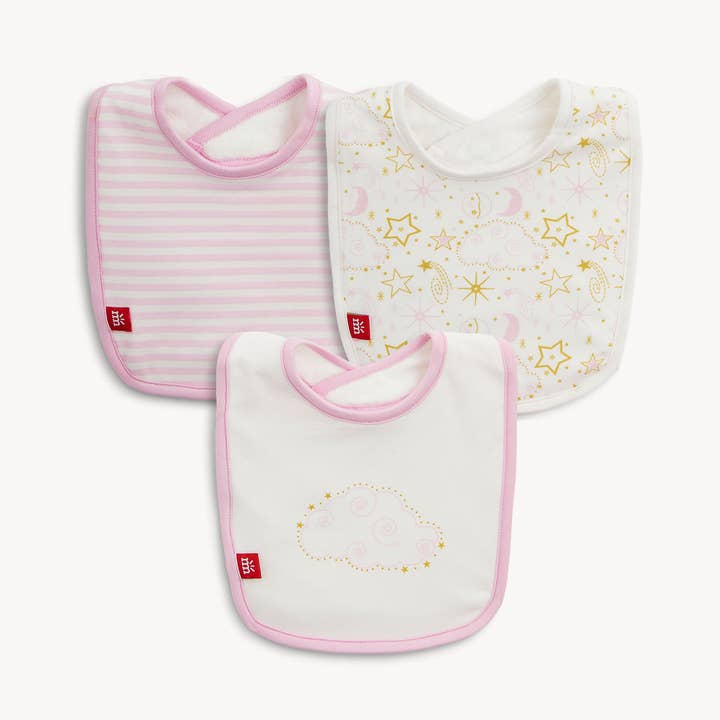 Modal Magnetic Bib Set - Star Signs Pink