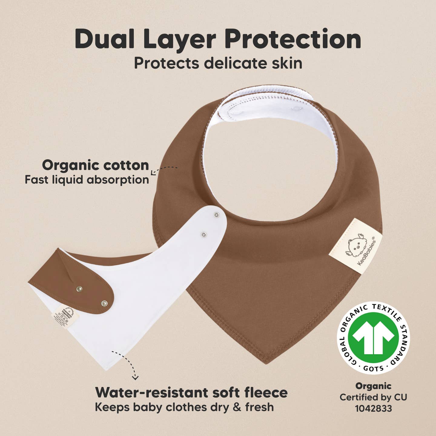 8 Pack Organic Cotton Bandana Bibs - Terracotta