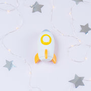 Natural Organic Rubber Rattle Teether - Rocket