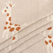 Organic Jacquard Sweater Knit Baby Blanket - Giraffe