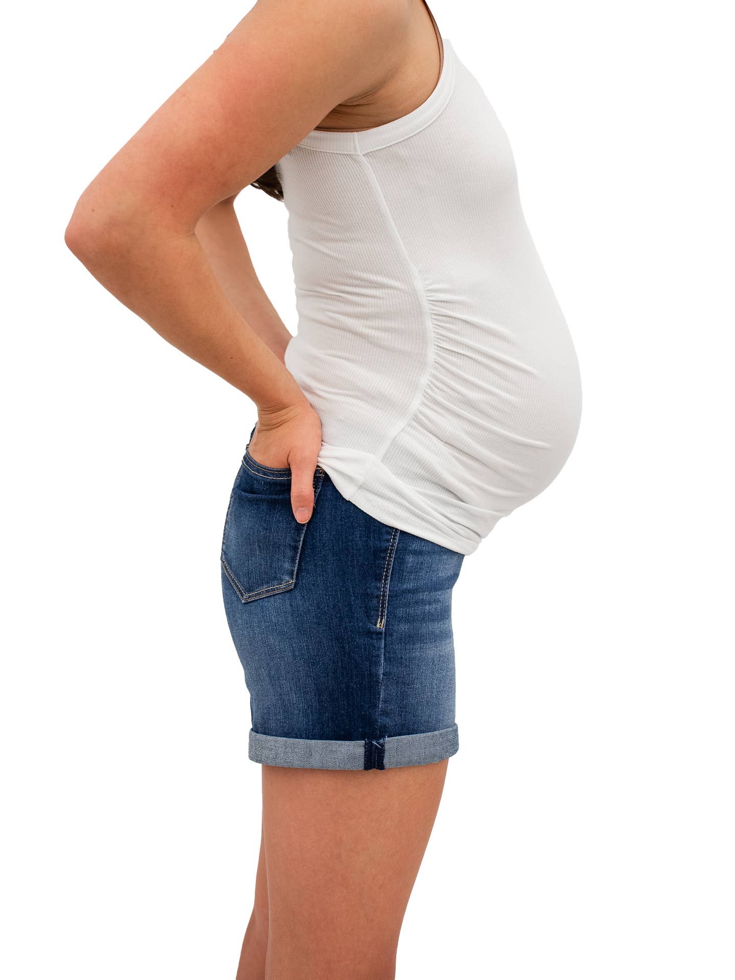 Ziggy Rolled Maternity Jean Shorts - 5"