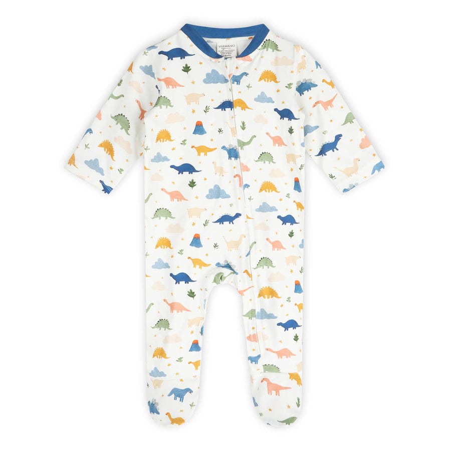 Organic Jersey Dino Baby Footie