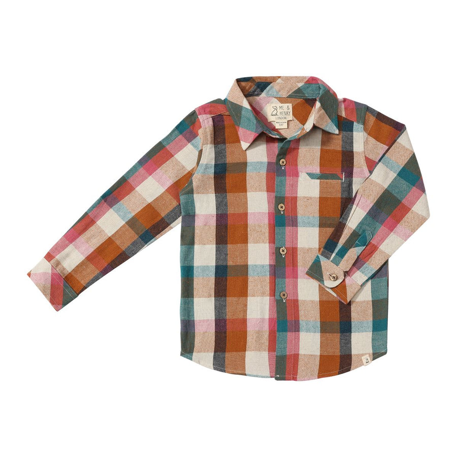 Atwood Woven Shirt - Rust/Turquoise Madras