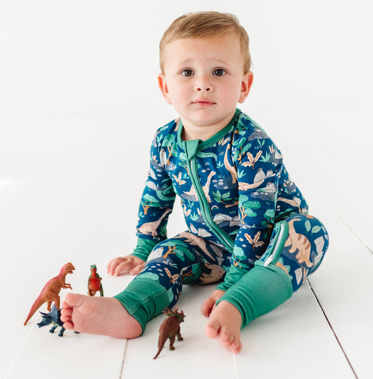 Bamboo Convertible Footie - Arlo Dinosaur
