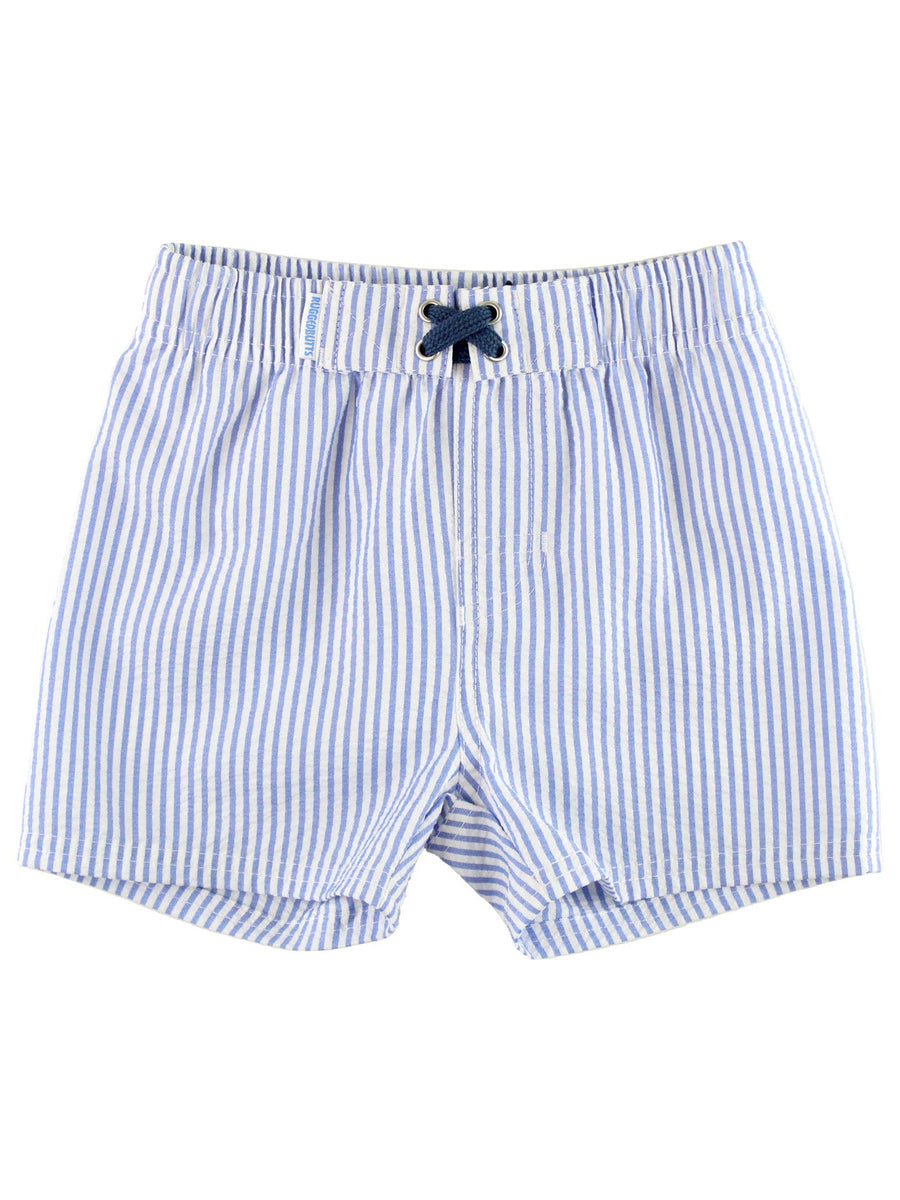 Periwinkle Blue Seersucker Swim Trunks