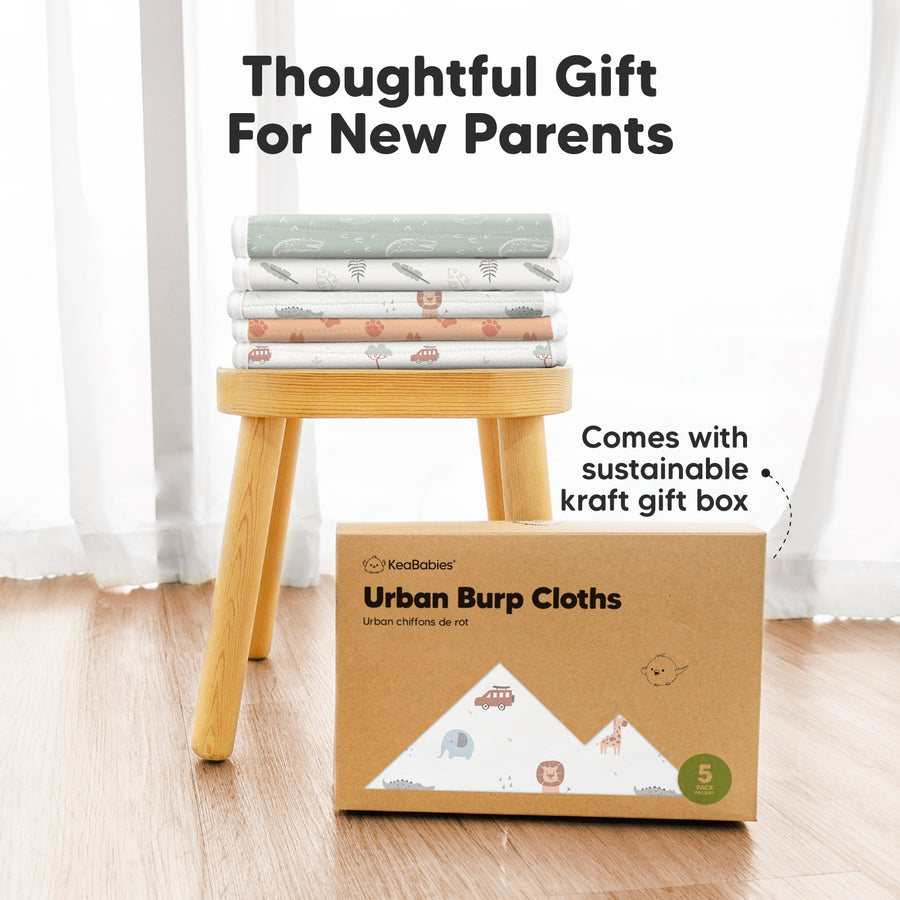 Organic Urban Burp Cloths - Wilderness - Set of 5
