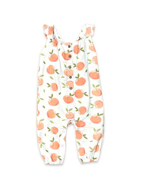 Peaches Ruffle & Button Sleeveless Jumpsuit