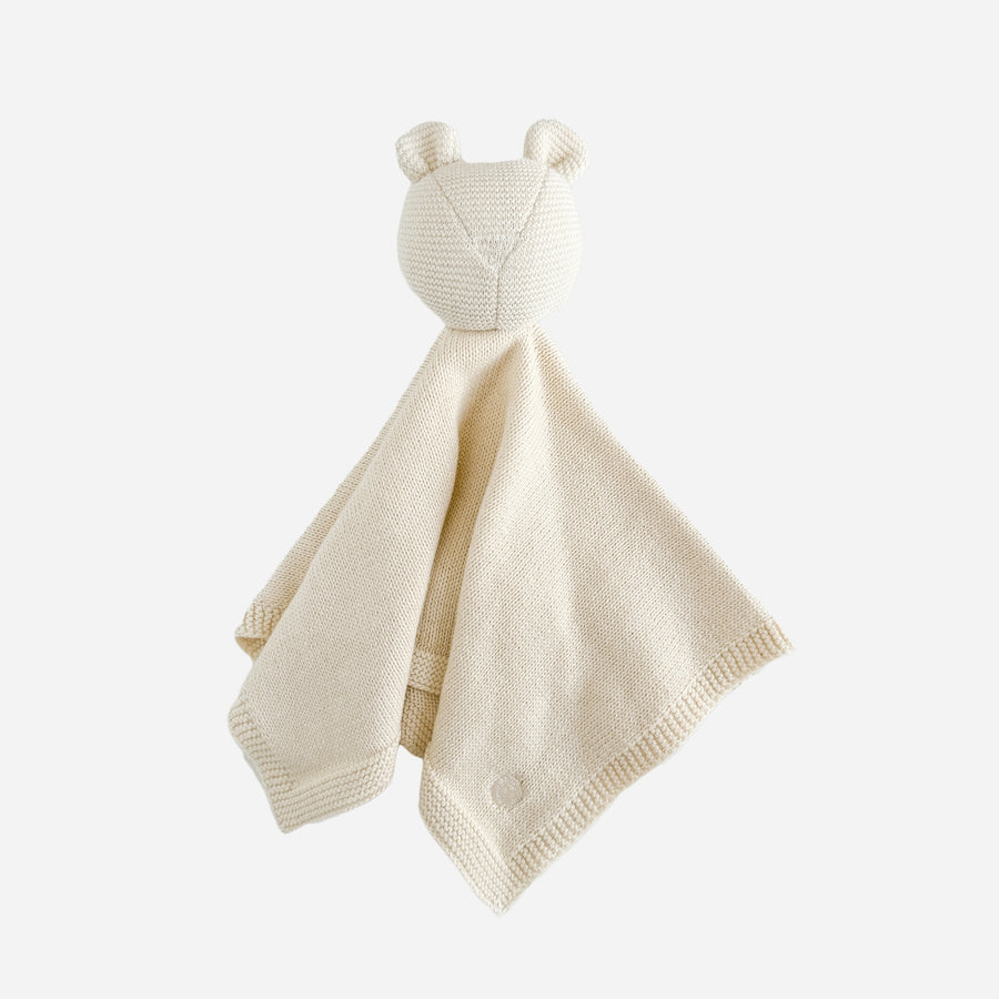 Organic Cotton Bear Lovey Blanket - Cream