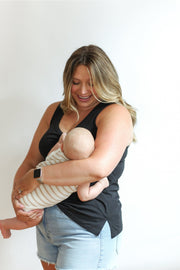 Invisible Zip Breastfeeding Tank - Black