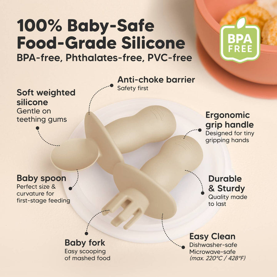 4 Pack Silicone Baby Spoon and Fork Set