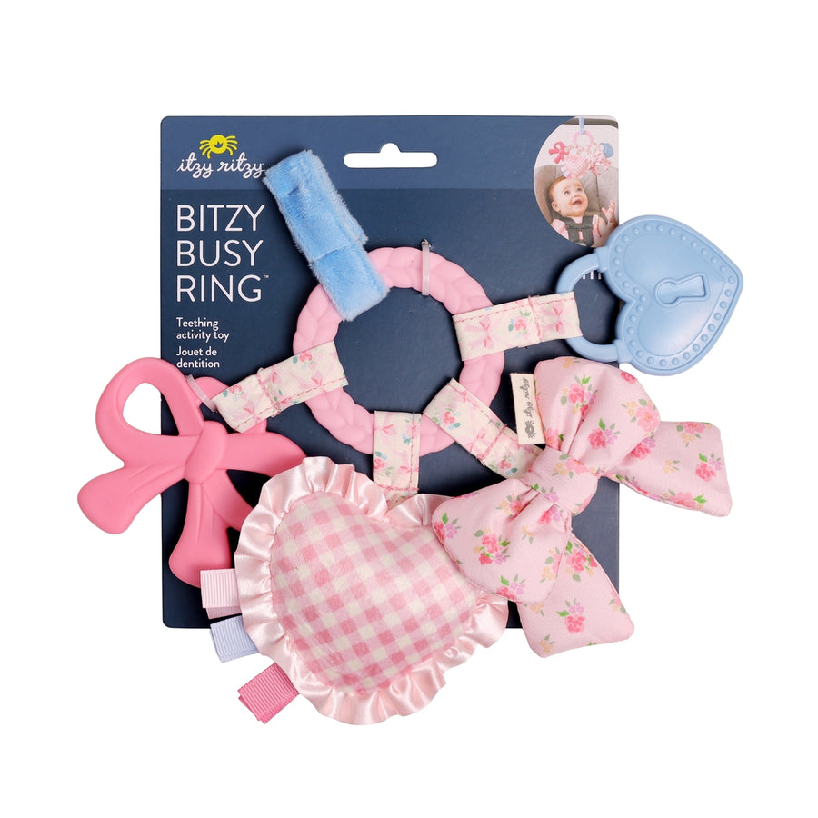 Bitzy Busy Ring™ Teething Activity Toy - Bow