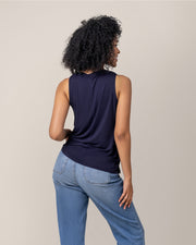 Bamboo Draped Nursing Tank - Navy