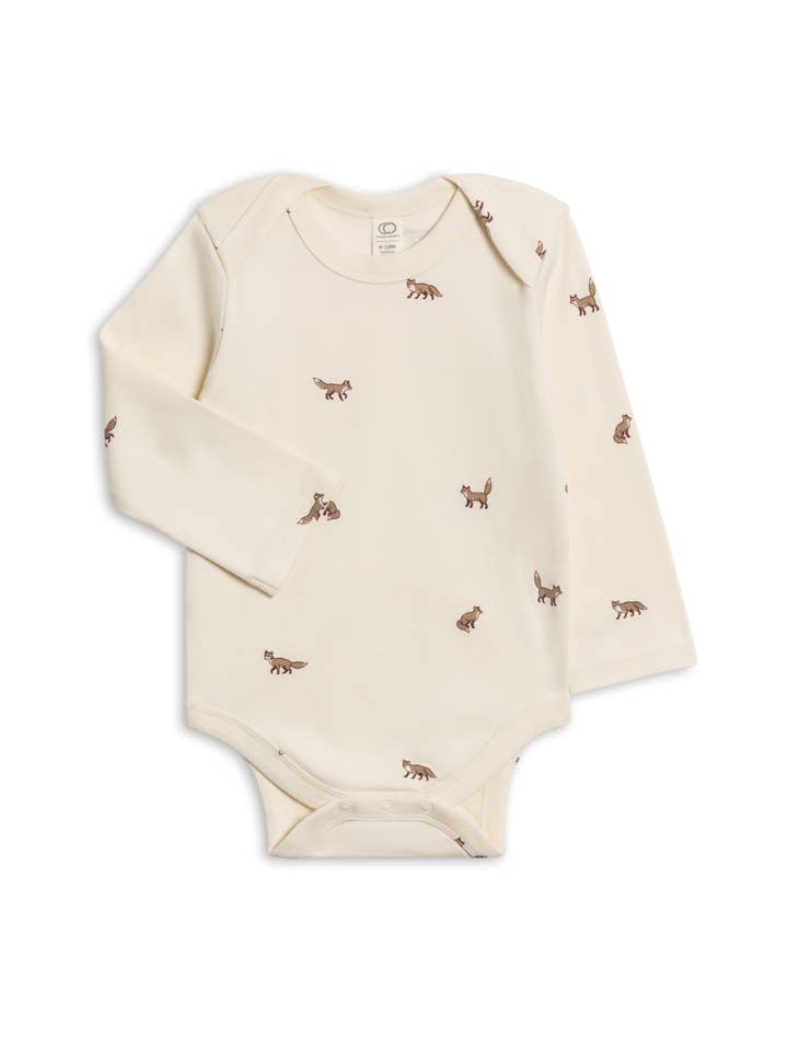 Organic River Bodysuit - Fox/Cranberry + Taupe