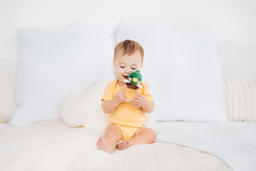 Mallard Duck Wooden & Plush Teether