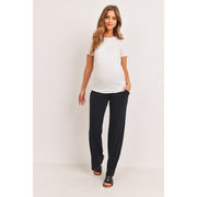 Straight Leg Maternity Terry Lounge Pants - Black