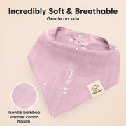 8 Pack Lumi Organic Cotton Muslin Bandana Bibs - Lavender
