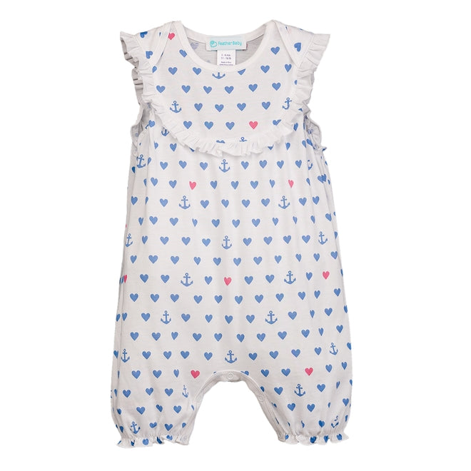 Yoke Romper - Anchored in Love on White