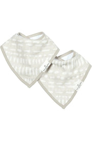Luxe Muslin Bandana Bib Set - Grey Mudcloth