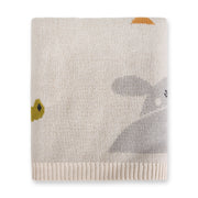 Organic Jacquard Sweater Knit Baby Blanket - Jungle Friends