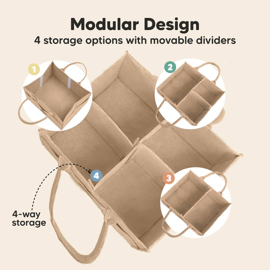 Diaper Caddy Organizer - Taupe