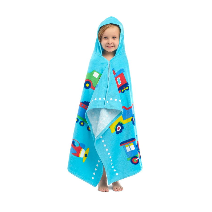 Trains, Planes, and Trucks Hooded Beach Towel