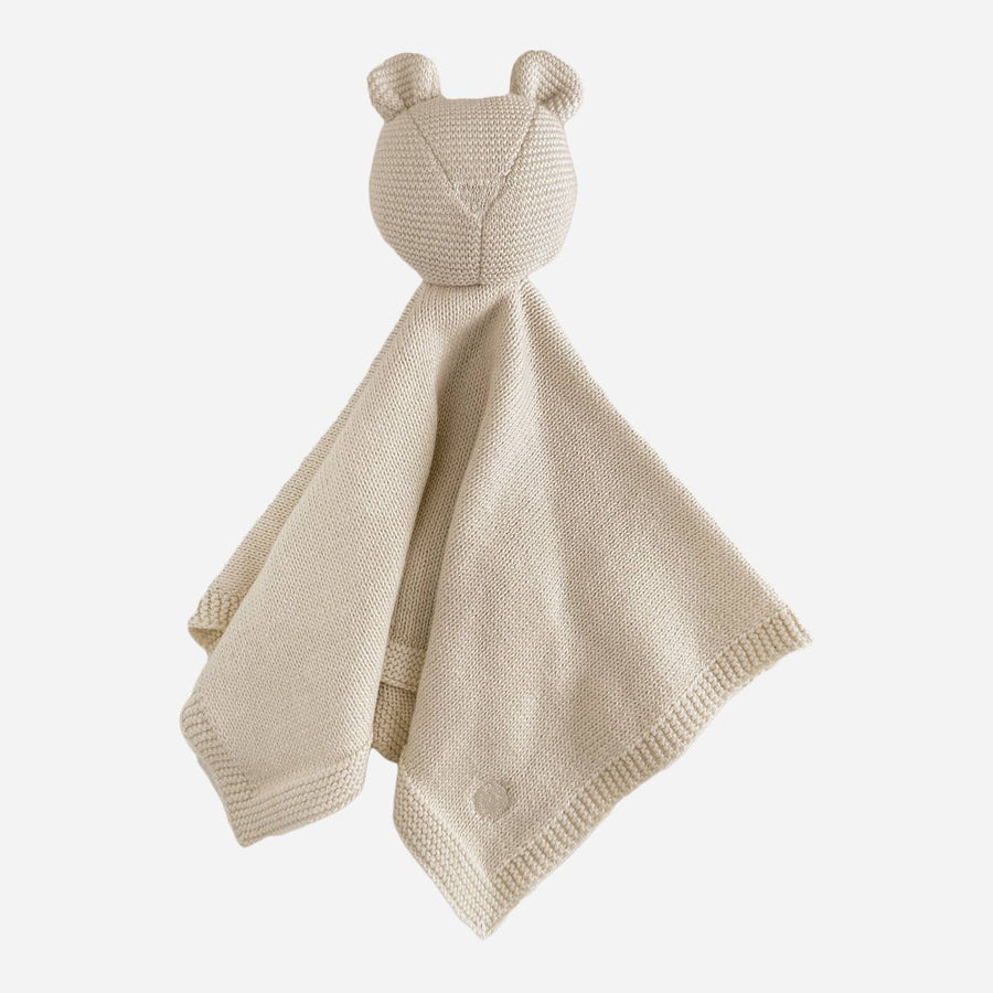 Organic Cotton Bear Lovey Blanket - Birch