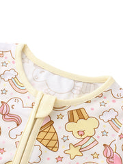 PoshTOT Rainbow Snacks Bamboo Baby Convertible Zippy Romper