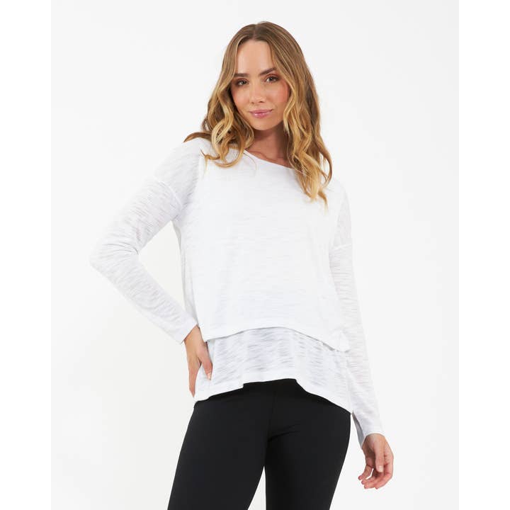 Jazmin Long Sleeve Nursing Top - White